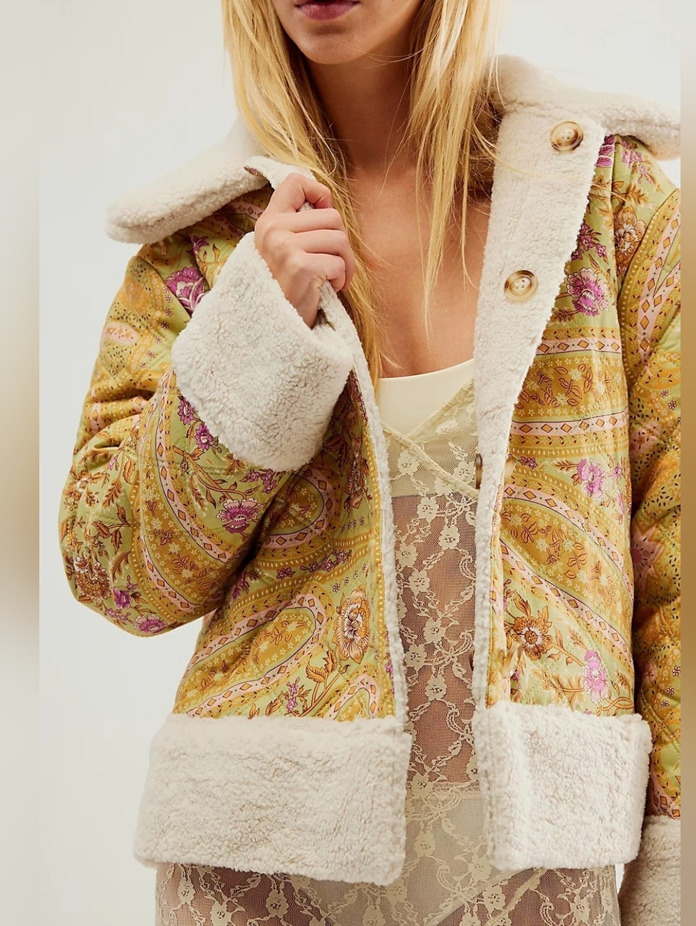 NWT Spell & the Gypsy x Free People Belladonna Reversable Sherpa Jacket Size XL